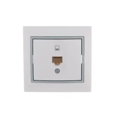 MIRA Розетка компьютерная RJ45Cat 5e   белый/серый