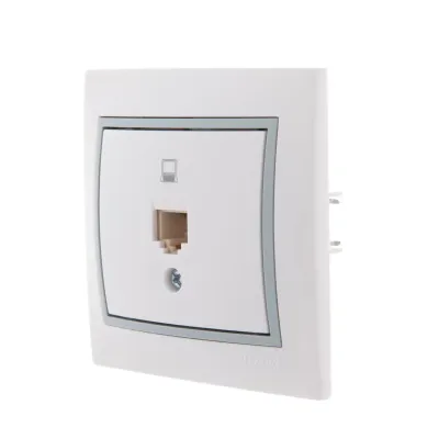 MIRA Розетка компьютерная RJ45Cat 5e   белый/серый