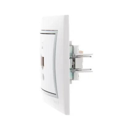 MIRA Розетка компьютерная RJ45Cat 5e   белый/серый