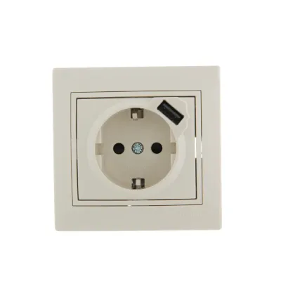 MIRA Розетка сз + USB разъём кремовый