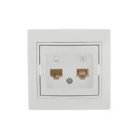 MIRA Розетка компьютер + телефон (RJ45 Cat 5e+RJ11)     белый