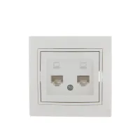 MIRA Розетка компьютерная двойная RJ45Cat 5e     белый