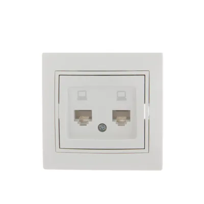 MIRA Розетка компьютерная двойная RJ45Cat 5e     белый
