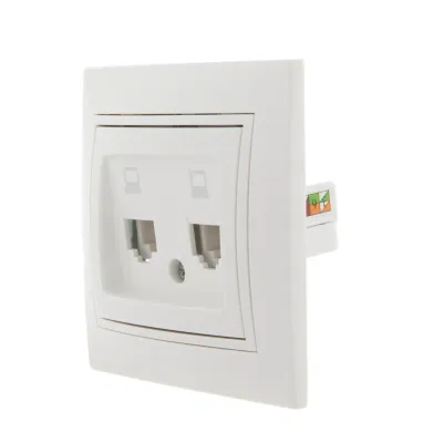 MIRA Розетка компьютерная двойная RJ45Cat 5e     белый