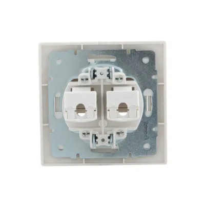 MIRA Розетка компьютерная двойная RJ45Cat 5e     белый