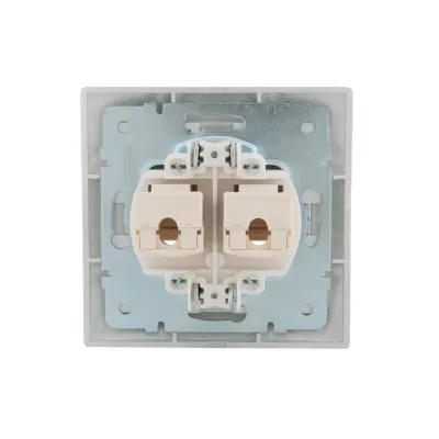 MIRA Розетка компьютерная двойная RJ45Cat 5e серебро