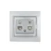 MIRA Розетка компьютер + телефон (RJ45 Cat 5e+RJ11) серебро