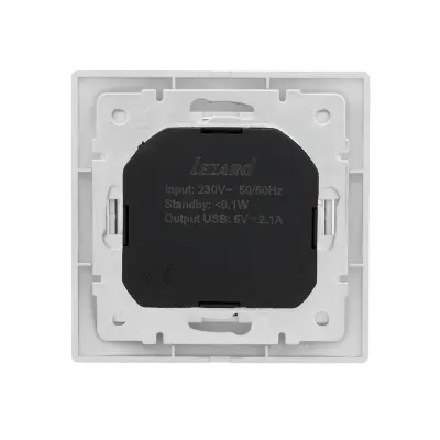 MIRA Розетка сз + USB разъём серебро