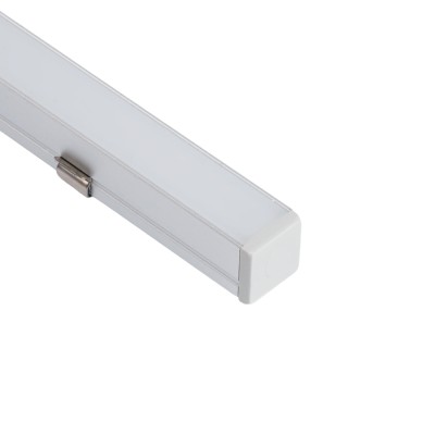 Профиль накладной для светодиодной ленты FERON LF-1010-E «накладной», цвет серебро, в комплекте 2 заглушки + экран + 4 крепежа, 2000*10*10мм