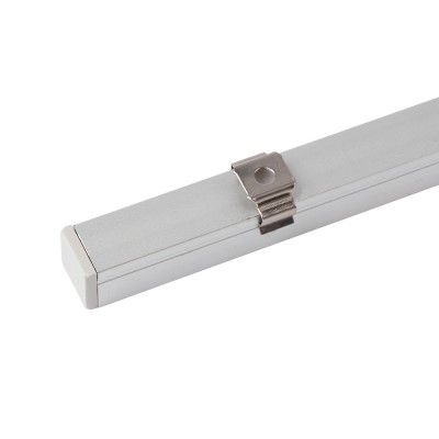 Профиль накладной для светодиодной ленты FERON LF-1010-E «накладной», цвет серебро, в комплекте 2 заглушки + экран + 4 крепежа, 2000*10*10мм