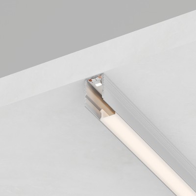 Профиль накладной для светодиодной ленты FERON LF-0809 «накладной», цвет серебро, в комплекте 2 заглушки + экран + 4 крепежа, 2000*7.8*9мм