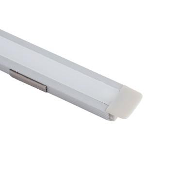 Профиль встраиваемый для светодиодной ленты FERON LF-0809A «встраиваемый», цвет серебро, в комплекте 2 заглушки + экран + 4 крепежа, 2000*12.4*9мм