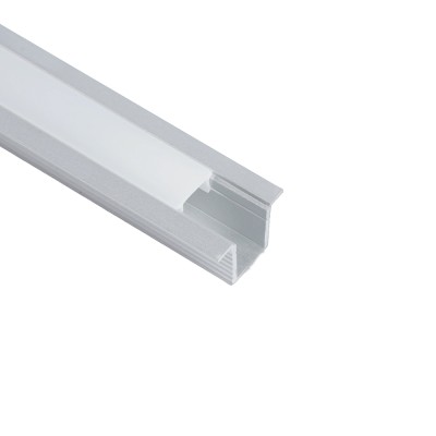 Профиль встраиваемый для светодиодной ленты FERON LF-0809A «встраиваемый», цвет серебро, в комплекте 2 заглушки + экран + 4 крепежа, 2000*12.4*9мм