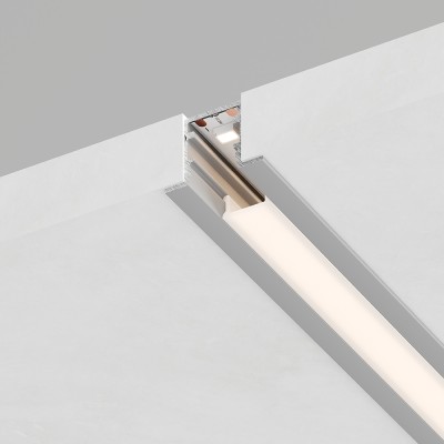 Профиль встраиваемый для светодиодной ленты FERON LF-1010A-E «встраиваемый», цвет серебро, в комплекте 2 заглушки + экран + 4 крепежа, 2000*17*10мм