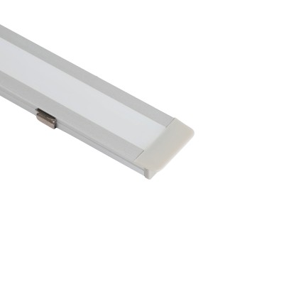 Профиль встраиваемый для светодиодной ленты FERON LF-1010A-E «встраиваемый», цвет серебро, в комплекте 2 заглушки + экран + 4 крепежа, 2000*17*10мм