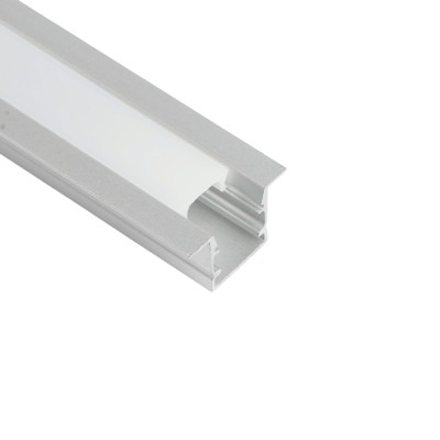 Профиль встраиваемый для светодиодной ленты FERON LF-1010A-E «встраиваемый», цвет серебро, в комплекте 2 заглушки + экран + 4 крепежа, 2000*17*10мм