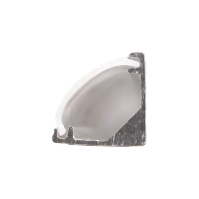 Профиль накладной для светодиодной ленты FERON LF-0808 «угловой круглый», цвет серебро, в комплекте 2 заглушки + экран + 4 крепежа, 2000*7.9*7.9мм