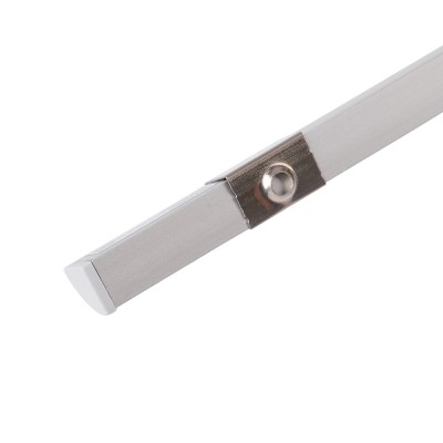 Профиль накладной для светодиодной ленты FERON LF-0808 «угловой круглый», цвет серебро, в комплекте 2 заглушки + экран + 4 крепежа, 2000*7.9*7.9мм