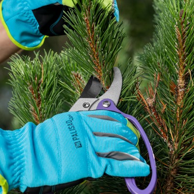 Секатор прямого реза, 200 мм, храповой механизм, металлические обрезиненные рукоятки, Palisad