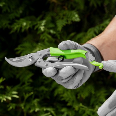 Секатор прямого реза, 200 мм, металлические рукоятки, верхняя в ПВХ - оболочке, Сибртех