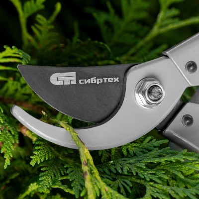 Секатор прямого реза, 200 мм, металлические рукоятки, верхняя в ПВХ - оболочке, Сибртех