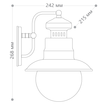 Светильник садово-парковый Feron PL571 на стену вниз 60W 230V E27, черный 11597