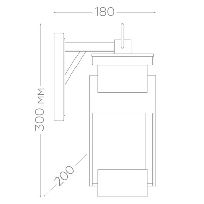 Светильник садово-парковый Feron PL530 на стену вниз 60W E27 230V, черный 11889