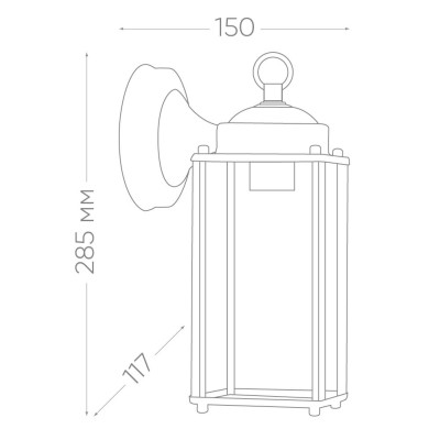 Светильник садово-парковый Feron PL201 на стену вниз 60W E27 230V, белый 11601