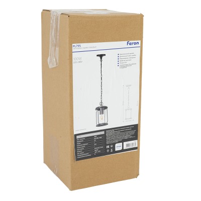 Светильник садово-парковый Feron PL795 на цепочке 100W 220-240V E27, черный 51966