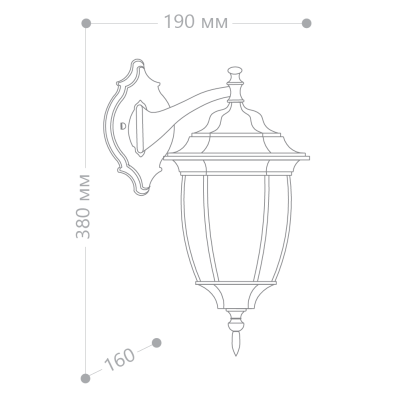 Светильник садово-парковый Feron PL6302 шестигранный на стену вниз 60W 230V E27, черное золото 11898