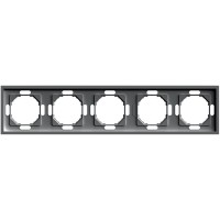 Рамка STEKKER, PFR00-5005-09 5-местная, серия Эмили, антрацит, soft touch 49940