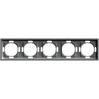 Рамка STEKKER, PFR00-5005-09 5-местная, серия Эмили, антрацит, soft touch 49940