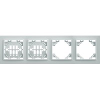 Рамка 4-местная горизонтальная STEKKER, PPFR00-9004-01, серия Эрна, белый 39057