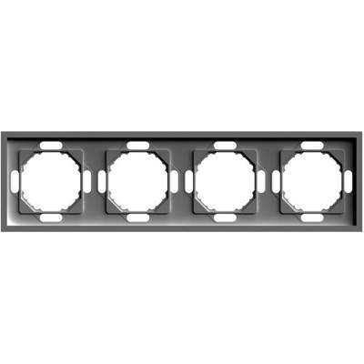 Рамка STEKKER, PFR00-5004-09 4-местная, серия Эмили, антрацит, soft touch 49939