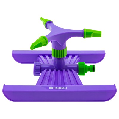 Разбрызгиватель, АБС-пластик, вращающий с тремя лопостями, штуц D 3/4, с подставкой, площадь полива до 180 кв. м, дальность полива 15 м Palisad