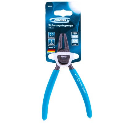 Съемник, 165 мм, для внешних стопорных колец (19-60 мм) изогнутые губки (разжим) Gross