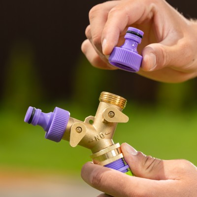 Разветвитель двухканальный, регулируемый, внешняя и внутренняя резьба 3/4, латунный Palisad