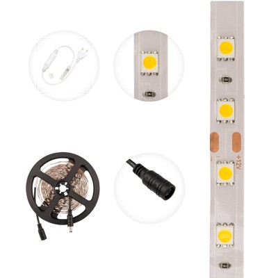 Лента светодиодная 12В, SMD5050, 14,4Вт/м, 60 LED/м, 3000K, 10мм, 5м, IP20 LAMPER Лента светодиодная 12В, SMD5050, 14,4Вт/м, 60 LED/м, 3000K, 10мм, 5м, IP20 LAMPER