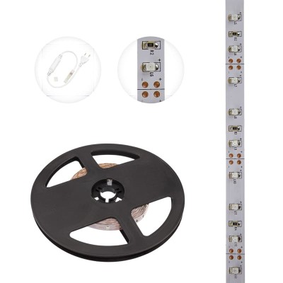 Лента светодиодная 12В, SMD2835, 4,8Вт/м, 60 LED/м, красный, 8мм, 5м, IP20 LAMPER