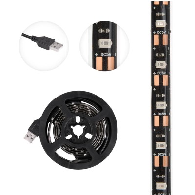 Лента светодиодная 5В, SMD2835, 4,8Вт/м, 60 LED/м, желтый, 8мм, 1м, с USB коннектором, черная, IP65 LAMPER Лента светодиодная 5В, SMD2835, 4,8Вт/м, 60 LED/м, желтый, 8мм, 1м, с USB коннектором, черная, IP65 LAMPER