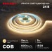 Лента светодиодная 24В, COB 8Вт/м, 320 LED/м, 3000K, 8мм, 5м, IP20 REXANT