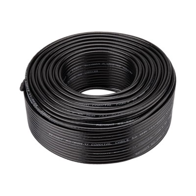 Кабель коаксиальный RG-58 A/U, 50 Ом, Cu/Al/Cu, 64%, 100м, OUTDOOR, черный REXANT