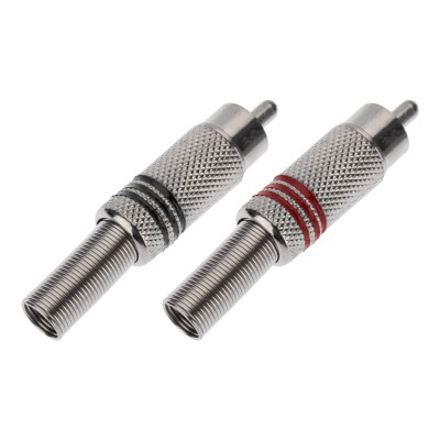 Разъем штекер RCA металл под винт черный/красный PROconnect Разъем штекер RCA металл под винт черный/красный PROconnect