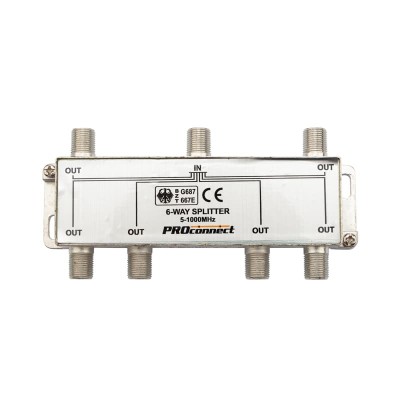 Делитель ТВх6 под F-разъем, 5-1000МГц PROconnect Делитель ТВх6 под F-разъем, 5-1000МГц PROconnect