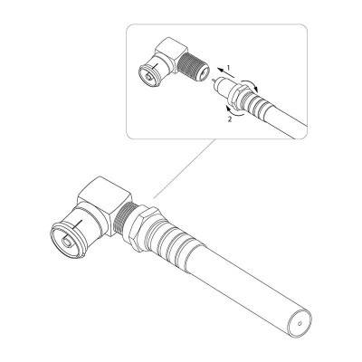 Переходник угловой гнездо F – гнездо TV REXANT Переходник угловой гнездо F – гнездо TV REXANT
