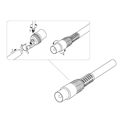 TV-разъем штекер без пайки белый PROconnect