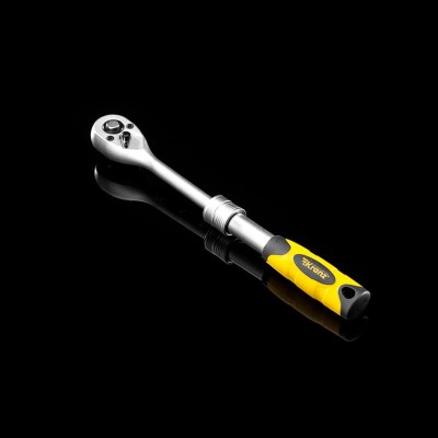 Ключ телескопический трещоточный 1/4, 162-210мм, CrV, двухкомпонентная рукоятка KRANZ