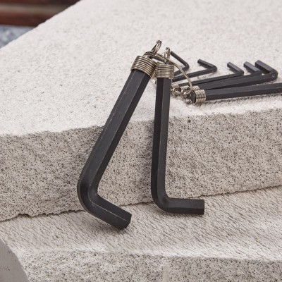 Набор ключей имбусовых HEX KRANZ 1,5-10 мм, CrV, 10 шт., оксидированные, на кольце