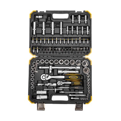 Набор инструментов, 1/2, 1/4, CrV, пластиковый кейс, 94 предмета KRANZ Набор инструментов, 1/2, 1/4, CrV, пластиковый кейс, 94 предмета KRANZ