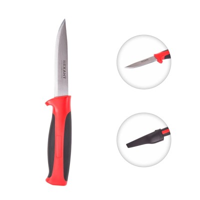 Нож строительный нержавеющая сталь лезвие 90мм REXANT